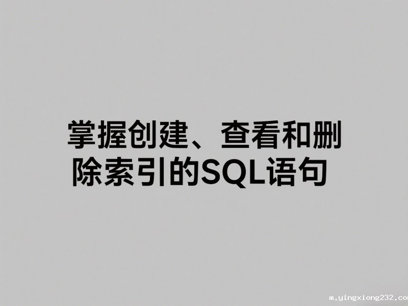 掌握创建、查看和删除索引的SQL语句，提升数据库操作效率